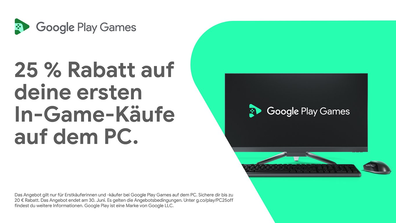 25 % Rabatt auf In-Game-Käufe über Google Play Games