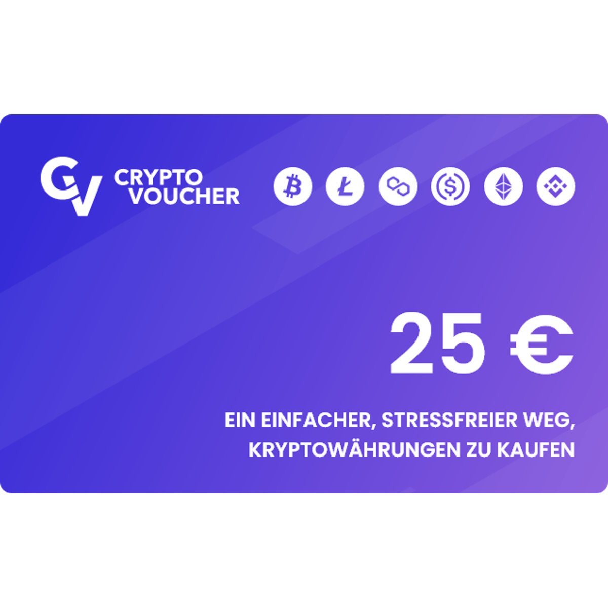 Crypto Voucher €25 kaufen? Sofort geliefert