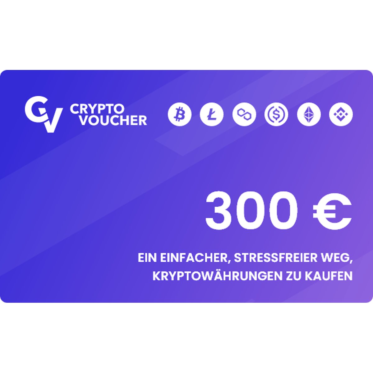 Crypto Voucher 300 € kaufen? Sofort geliefert